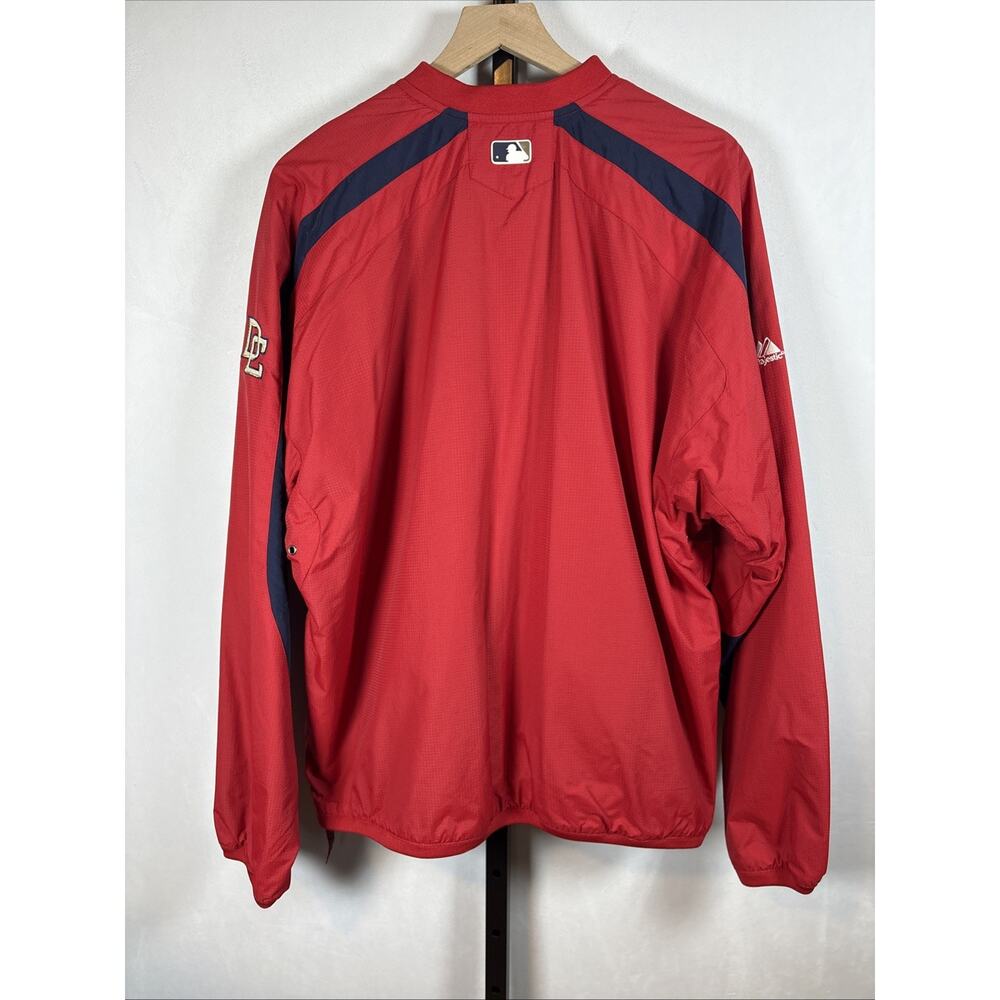 Washington Nationals Jacket Mens L 1/4 Zip Pullover Red Majestic Authentic MLB - Picture 6 of 14